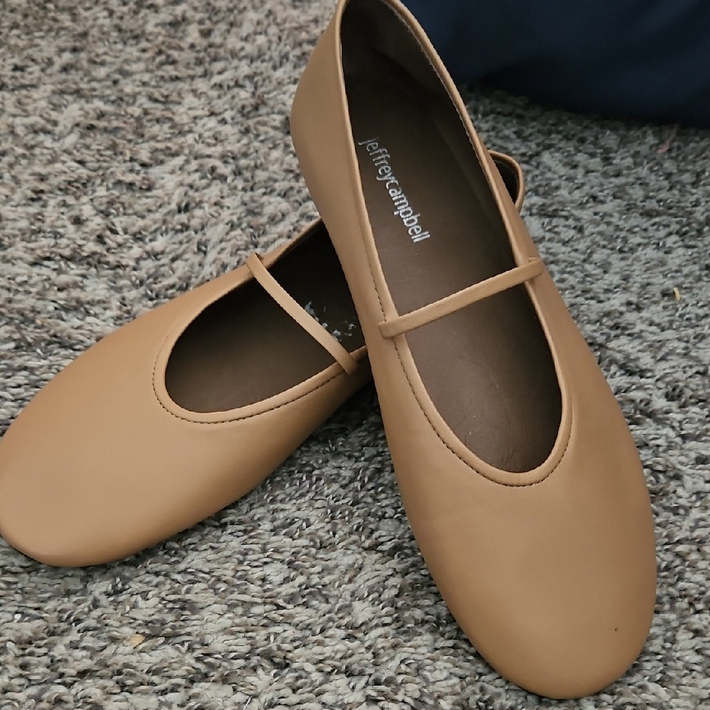 Jeffrey Campbell Dancerina Ballet Flats In Tan Never Worn